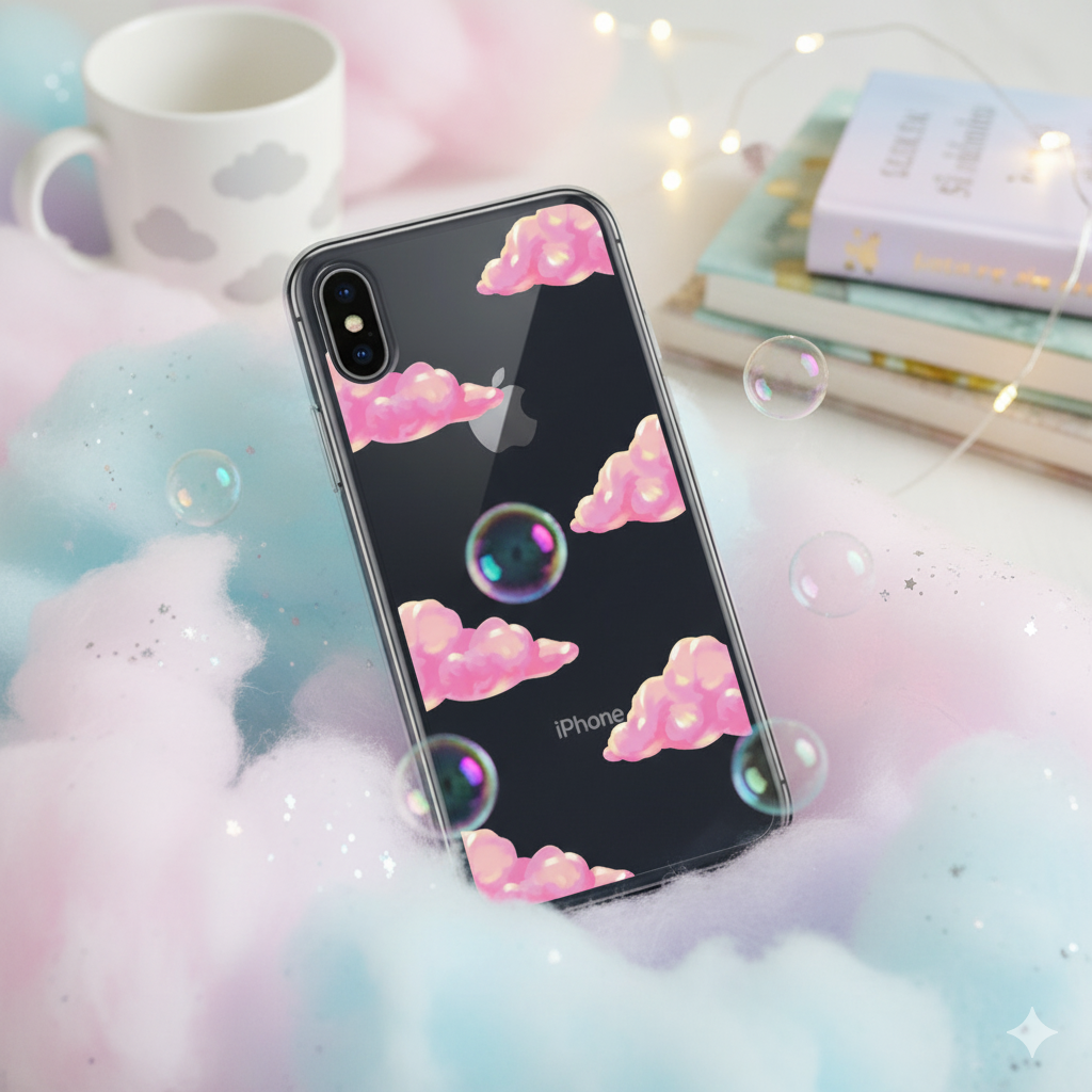 ☁️ Pink Cloud Dreams Clear Phone Case ☁️